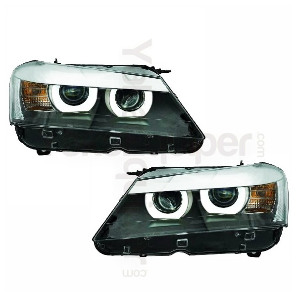 2 3D LED 25-3 Angel Eyes 10 F14 luzes dianteiras - preto