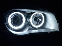 2 BMW Serie 1 E81 E82 E87 Angel Eyes LED V2 DEPO 04 und + Frontscheinwerfer - Grau