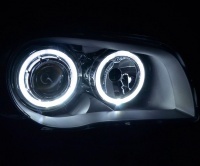2 BMW Serie 1 E81 E82 E87 Angel Eyes LED V2 DEPO 04 e + faróis dianteiros - Ant Grey