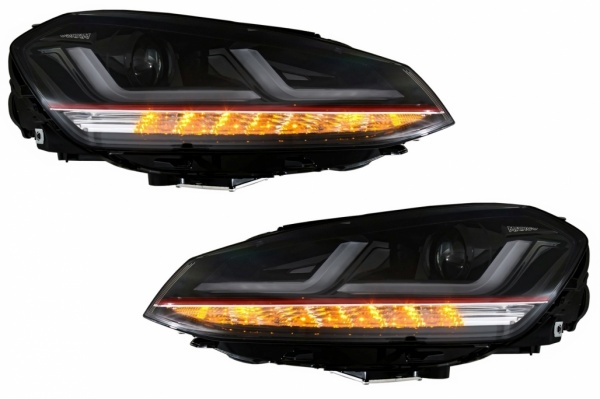 2 VW Golf 7 front xenon headlights - fullLED - Red - Dynamic OSRAM