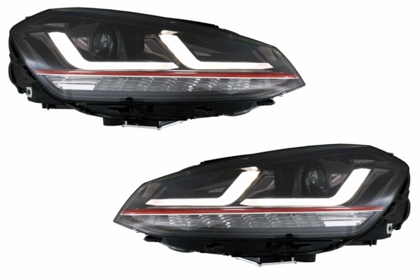 2 VW Golf 7 front xenon headlights - fullLED - Red - Dynamic OSRAM