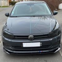 Spoiler de hoja delantera VW Polo 6 - OI 17-21 - aspecto deportivo negro brillante