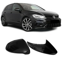 Glossy Black mirror covers for VW GOLF 7 7.5 12-21 look R