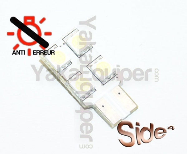 Bombilla LED lateral T10 4 SMD- anti error OBD - Cap W5W - Pure White