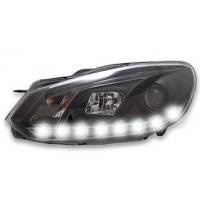 2 VW GOLF 6 Devil Eyes LED headlights - Black