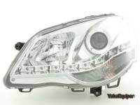 2 VW Polo (9N3) Devil Eyes koplampen LED-dagrijverlichting - Chroom