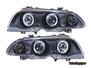 2 BMW E46 Sedan phase 1 98-01 headlights - Black
